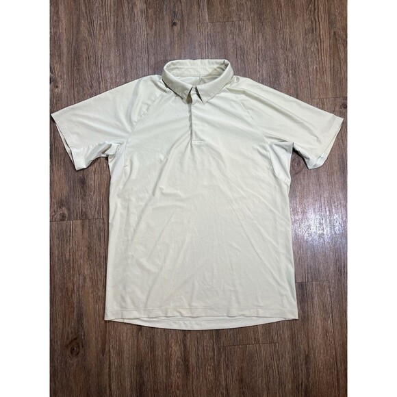 Lululemon Polo Shirt Mens L Light Green Performance Snap Golf Stretch - Picture 1 of 9